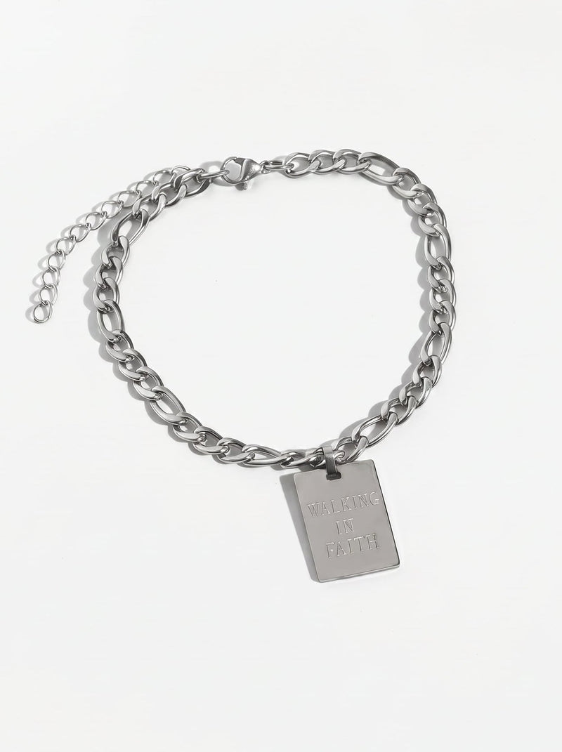 Walking By Faith Anklet Stainless Steel - A Meaningful Mood