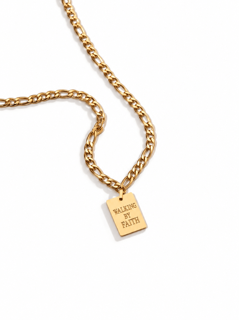 Walking By Faith Necklace 18k Gold-Plated - A Meaningful Mood