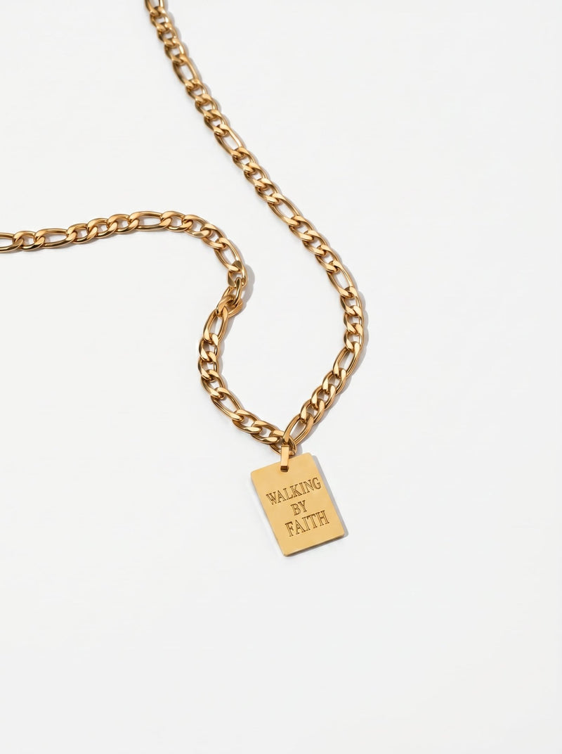 Walking By Faith Necklace 18k Gold-Plated - A Meaningful Mood