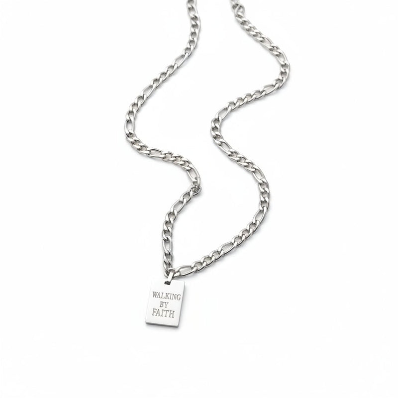 Walking By Faith Necklace Stainless Steel - A Meaningful Mood