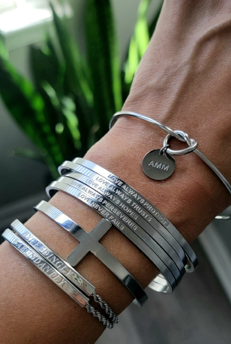 Love Always 5pc 3mm Bangle Set - A Meaningful Mood