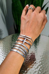So Chic Stainless Steel Cross Bangle - A Meaningful Mood