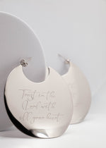 Trust In The Lord Stainless Steel Engraved Earrings - A Meaningful Mood